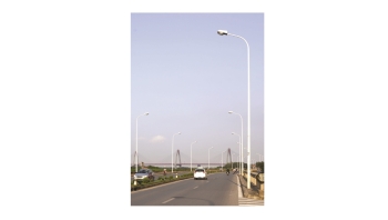 Single Integrated Arm Steel Pole